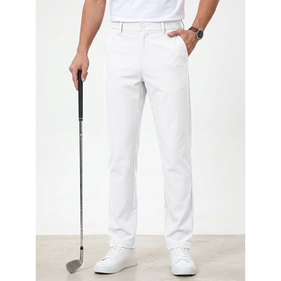 Mens Golf Pants Stretch Work Dress Pants 30"/32" Quick Dry Lightweight Casual Comfy Trousers with 3 Pockets