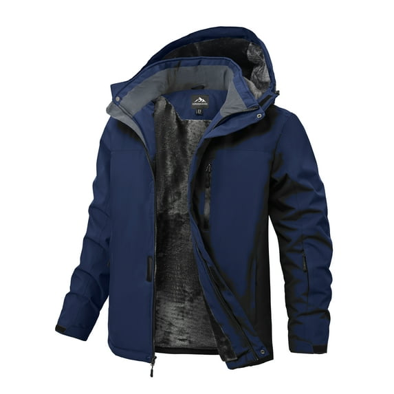 Lavenicole Men's Waterproof Ski Jacket Warm Winter Snow Coat Mountain Windbreaker Hooded Raincoat Navyblue S