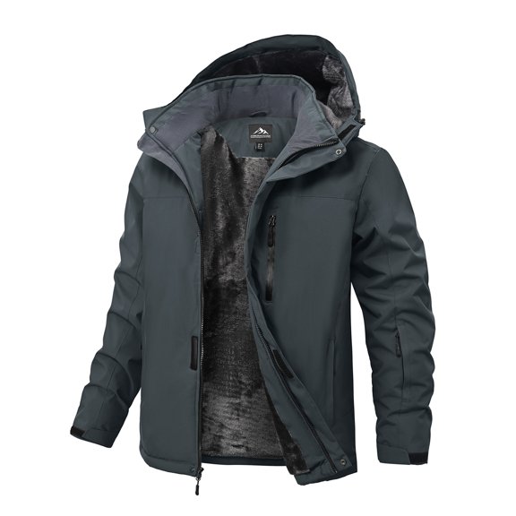 Lavenicole Men's Waterproof Ski Jacket Warm Winter Snow Coat Mountain Windbreaker Hooded Raincoat Darkgray XL