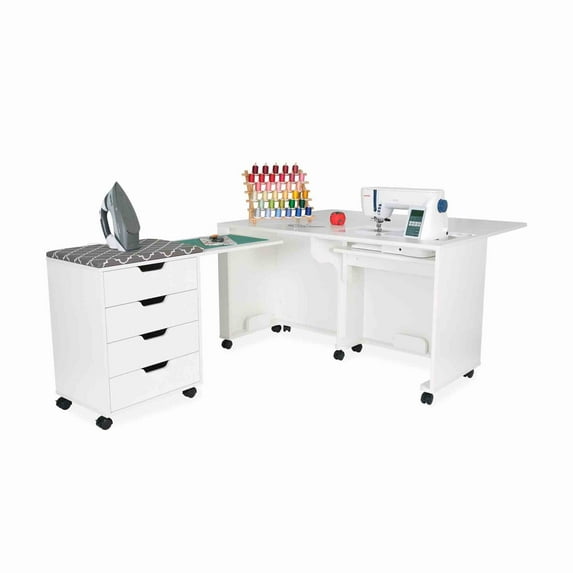 Laverne & Shirley Sewing Cabinet-Ash White