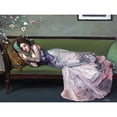 thumbnail image 1 of Lavery The Green Sofa Woman Lying Painting Extra Large Art Print Wall Mural Poster Premium XL, 1 of 3