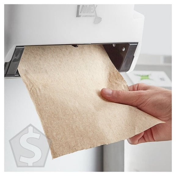 Lavex 8" Natural Kraft Hardwound Paper Towel, 800 Feet / Roll - 6/Case