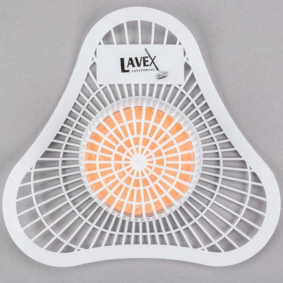 Lavex Janitorial Urinal Screen with Citrus Scented Block - 12/Pack