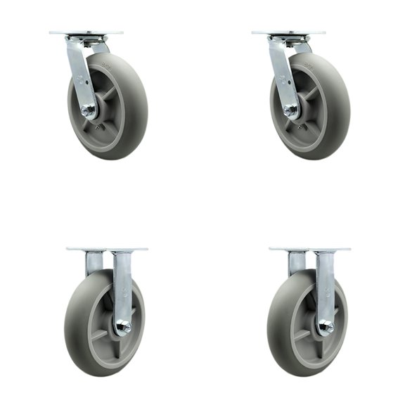 Lavex Lodging Housekeeping Cart Caster Set - 2 Swivel No Brake 2 Rigid - SCC