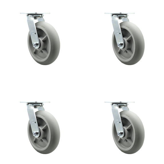 Lavex Lodging Housekeeping Cart Caster Set - 4 Swivel No Brake – Service Caster
