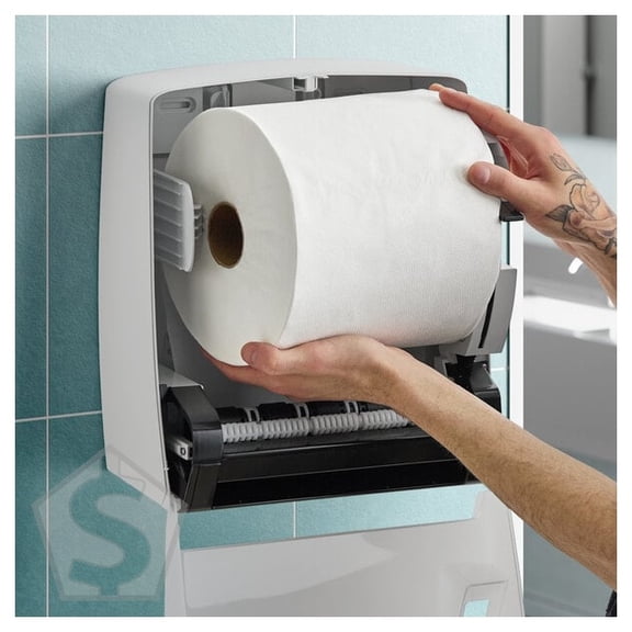 Lavex Premium 8" White Aircell TAD Hardwound Paper Towel Roll, 800 Feet / Roll - 6/Case