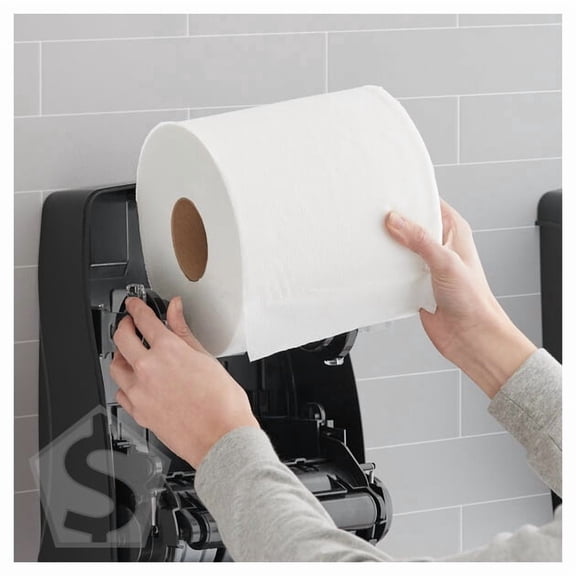 Lavex Select 1-Ply White (TAD) Paper Towel Roll, 665 Feet / Roll - 6/Case