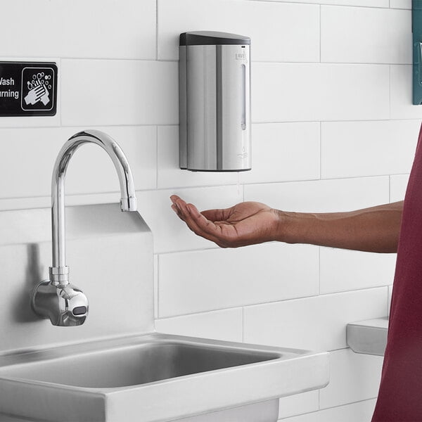 Lavex Stainless Steel 700 mL Automatic Liquid Soap / Sanitizer Dispenser