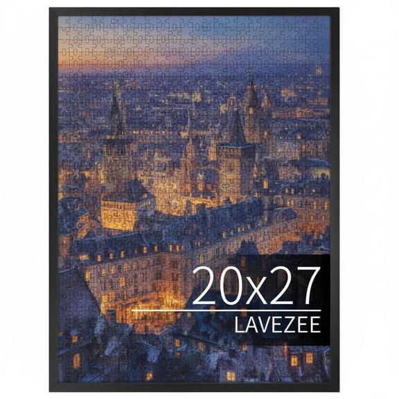 Lavezee Puzzle Frame 20x27, Black 20x27 Frame for Puzzle Photo Picture for Wall, Metal 20 by 27 Picture Frame for Wedding Christmas Birthday Thanksgiving Mother's Day Y101