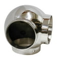 thumbnail image 1 of Lavi 2" Polished Solid Stainless Steel Ball Elbow With Side Outlet, 1 of 4