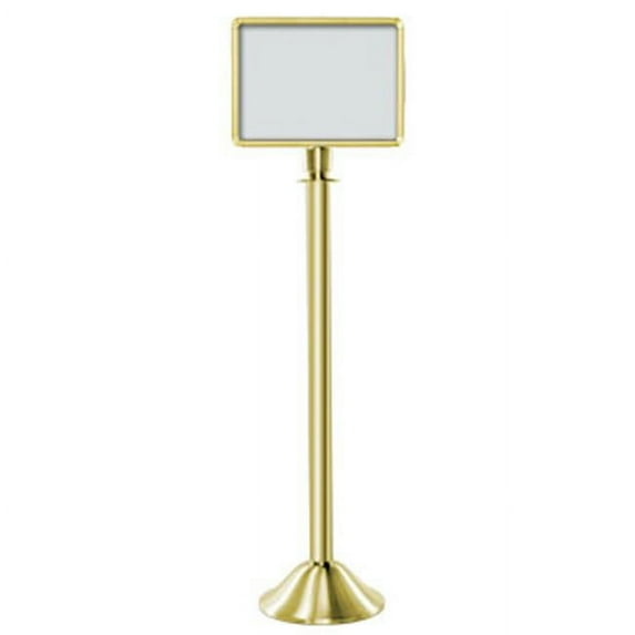 Lavi Industries 02-4202-11HS 11 x 14 In. Horizontal Traditional Sign Stand With Dome Base - Clear Coat Polished Brass
