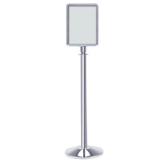 Lavi Industries 10-4300-11VU 11 x 14 In. Vertical Traditional Sign Stand With Sloped Base - Chrome