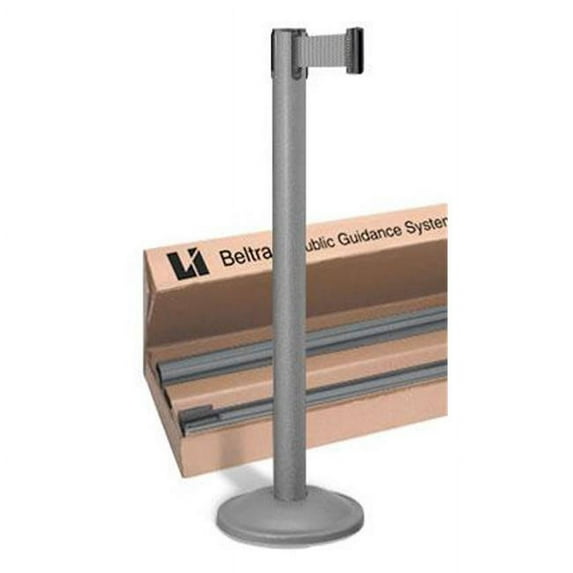 Lavi Industries 26-40700WC-GY Contempo Utility Queuing Stanchion with 7 ft. Retractable Belt, Gray