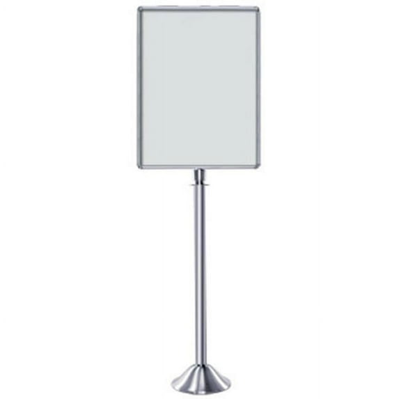 Lavi Industries 40-4202-22VU 22 x 28 In. Vertical Traditional Sign Stand With Dome Base - Polished Stainless Steel
