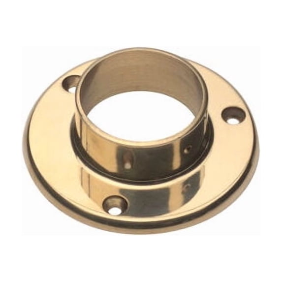Lavi Industries Flange Wall for 2"" Tubing Polished Brass
