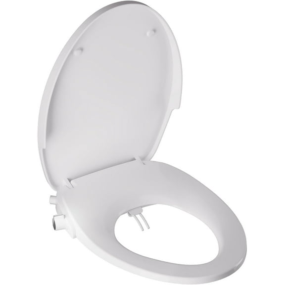 LavieCraft Non-Electric Bidet Toilet Seat with Self-Cleaning Dual Nozzles System, Adjustable Spray Pressure and Position, Quiet-Close Lid, Easy Installation Fits Elongated Toilets, White