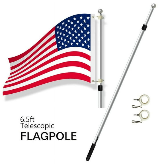 Lavievert 6.5ft Aluminum Alloy Telescopic Anti-winding Flagpole