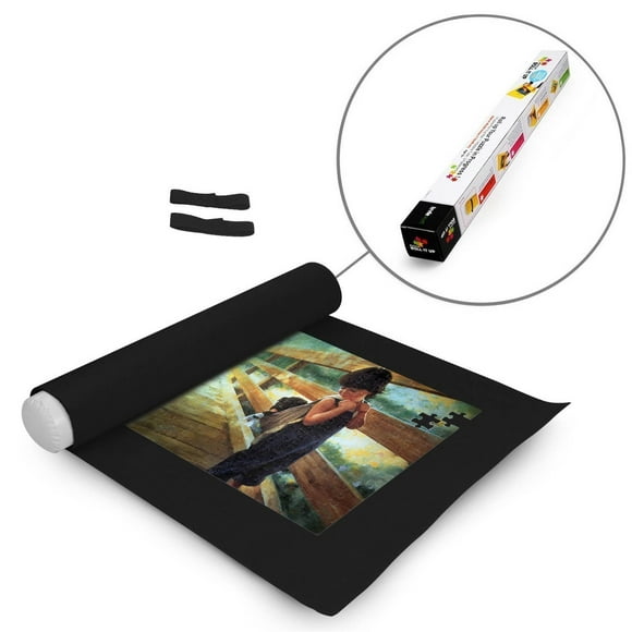 Lavievert Black Felt Puzzle Roll Mat for 1500-piece, Box Package