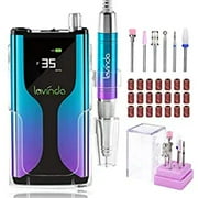 Lavinda Portable Professional Nail Drill Machine, Cordless 35,000RPM with Protective Case