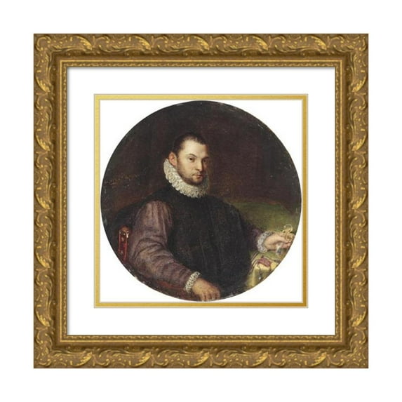 Lavinia Fontana 20x20 Gold Ornate Framed and Double Matted Museum Art Print Titled - Portrait of a Young Man