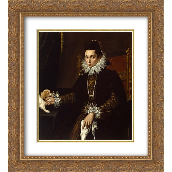 Lavinia Fontana 2x Matted 20x24 Gold Ornate Framed Art Print 'Portrait of Ginevra Aldrovandi Hercolani'