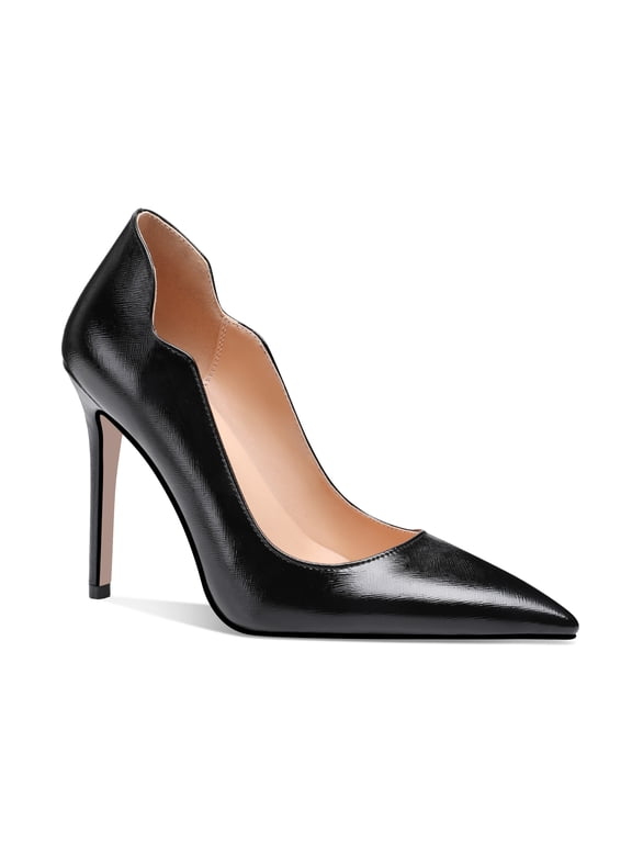 Lavinia - Women's Elegant & Sexy Pointed Toe Slip on Pumps with 4" Stiletto High Heels. Handmade to perfection. Size 10