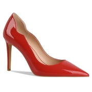 Lavinia - Womens Elegant & Sexy Pointed Toe Slip on Pumps with 4 Stiletto High Heels. Handmade to perfection. Size 9