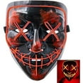 thumbnail image 1 of Lavinya Halloween Mask LED Light up Funny Masks the Purge Movie Scary Festival Costume, Red, 1 of 7