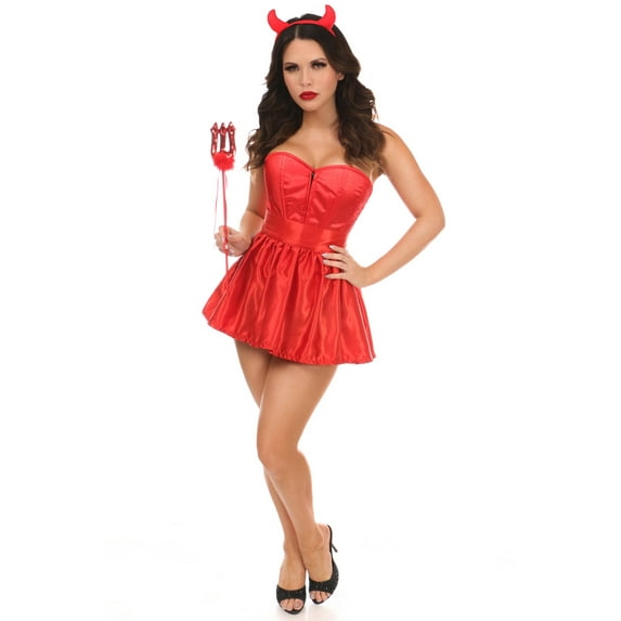 Lavish 4-Piece Sexy Devil Corset Costume