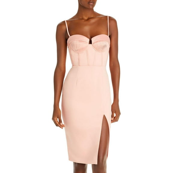 Lavish Alice Womens Satin Corset Sheath Dress