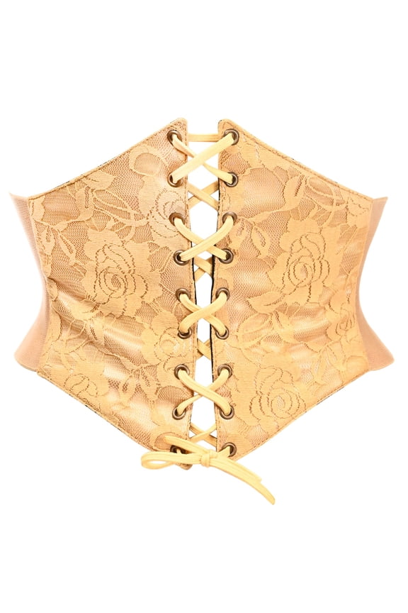 Lavish Beige Lace Corset Belt Cincher