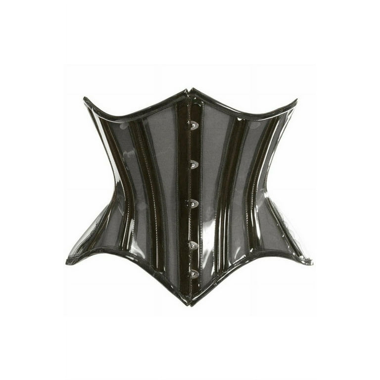 Lavish Black Clear Curvy Underbust Waist Cincher Corset