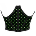 thumbnail image 1 of Lavish Black & Green Spiders Satin Open Cup Waist Cincher, 1 of 2