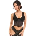 thumbnail image 1 of Lavish Black Mesh Open Cup Waist Cincher, 1 of 3