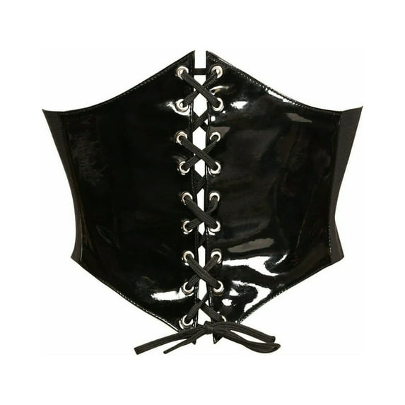 Lavish Black Patent PVC Corset Belt Cincher