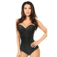 thumbnail image 1 of Lavish Black Satin Corset Romper, 1 of 4