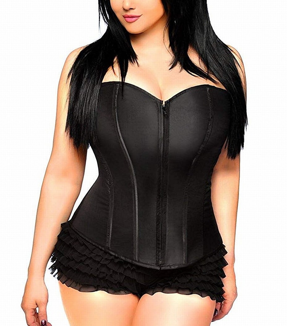 Sweetheart Front Zipper Corset in Green