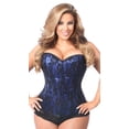 thumbnail image 1 of Lavish Blue Lace Front Zipper Corset, 1 of 2