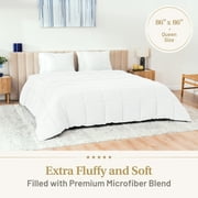 Lavish Comforts Hotel Luxury 1800 Series Collection White Microfiber Polyfiber Fill Plush Comforters, King, Fluffy Washable