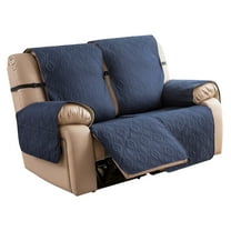 Y YUNHSOM Waterproof Recliner Covers, Non Slip Covers for Recliner Chair with Pocket, Washable Reclining Chair/Furniture Protector for Kids, Pets(Navy Blue, 2Seat)