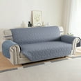 thumbnail image 1 of Lavish Cover 100% Waterproof Sofa Cover, 4 Seat Non-Slip Couch Slipcovers, Washable Furniture Protector with Pockets & Elastic Straps for Kids Pets, 4 Seaters, Gray Blue, 1 of 8