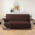 thumbnail image 1 of Lavish Cover 100% Waterproof Sofa Cover, 3 Seat Non-Slip Couch Slipcovers, Washable Furniture Protector with Pockets & Elastic Straps for Kids Pets, 3 Seaters, Dark Coffee, 1 of 9