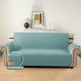 thumbnail image 1 of Lavish Cover 100% Waterproof Sofa Cover, 3 Seat Non-Slip Couch Slipcovers, Washable Furniture Protector with Pockets & Elastic Straps for Kids Pets, 3 Seaters, Water Blue, 1 of 9