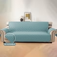 thumbnail image 1 of Lavish Cover 100% Waterproof Sofa Cover, 4 Seat Non-Slip Couch Slipcovers, Washable Furniture Protector with Pockets & Elastic Straps for Kids Pets, 4 Seaters, Water Blue, 1 of 9