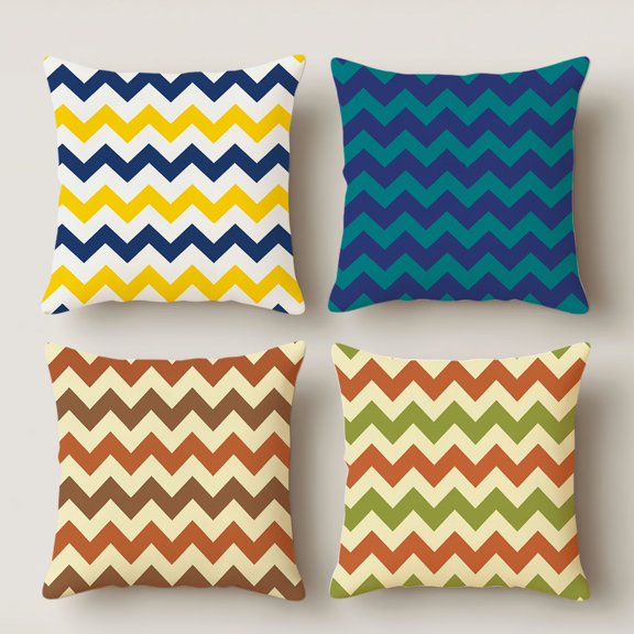 Lavish Cover 14×14 Inch Chevron Pillow Cover, Retro Zigzag Cushion Slip Without Insert