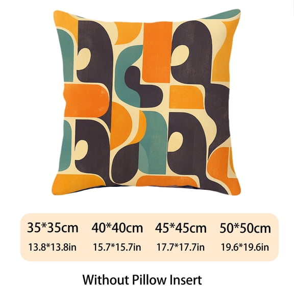 Lavish Cover 14×14 Inch Mid-Century Retro Geometric Abstract Pillow Cover, 70s Vintage Earth Tone Cushion Case for Sofa Bedroom, No Insert