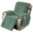 thumbnail image 1 of Lavish Cover 28in Recliner Cover Slipcover, Gray Green Soft Striped Sofa Protector with Pockets, Non-Slip Armchair Cover for Living Room, 1 of 8