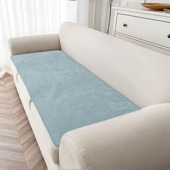Lavish Cover 28"x71" 100% Waterproof Woven Textured Sofa Seat Cushion, Non Slip Backing Couch Slipcover, Machine Washable Furniture Protector, Light Blue