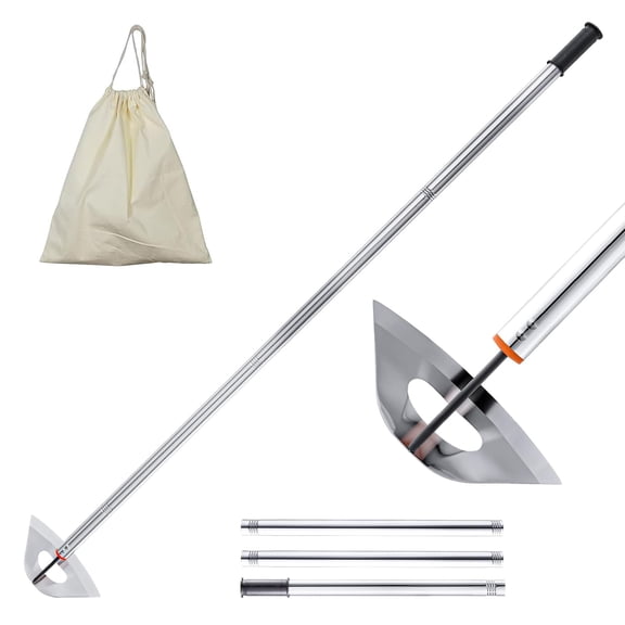 Lavish Cover 59" Adjustable Garden Hoe, High-Quality Steel Weeding & Cultivating Tool with 3-Section Telescopic Handle & Storage Bag