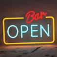 thumbnail image 1 of Y YUNHSOM "Bar OPEN" Neon Sign 13 x 8.6 Inch - Ice Blue & Red LED Neon Light, Adjustable Brightness, USB Powered, Window Door Decor for Bar Pub Cafe, 1 of 7